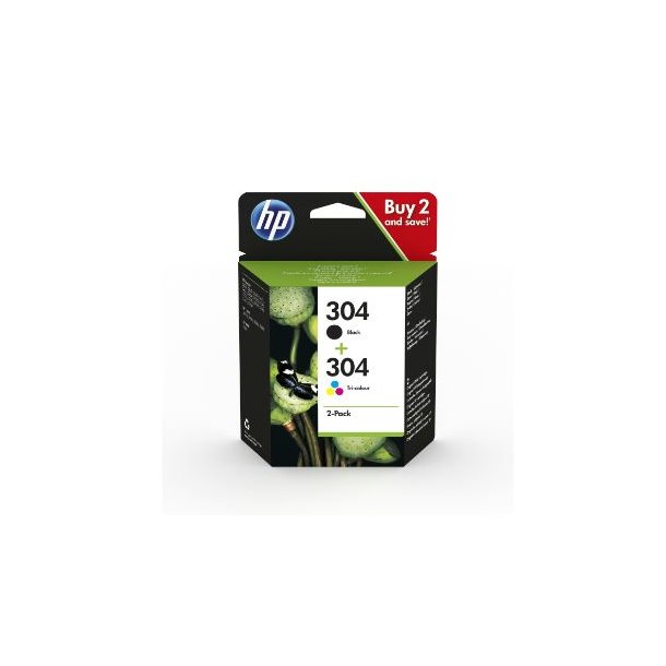 HP 304 Valuepack sort og farve