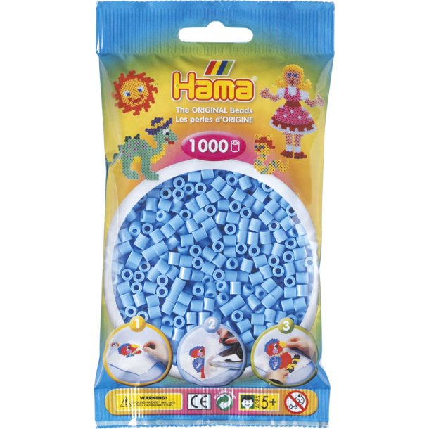 Hama perler Midi 1000 stk.  Pastel bl&aring; 207-46