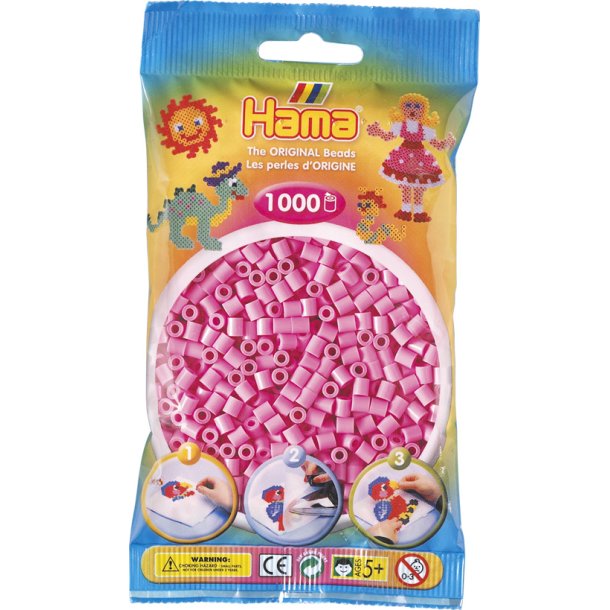 Hama perler Midi 1000 stk.  Pastel pink 207-48