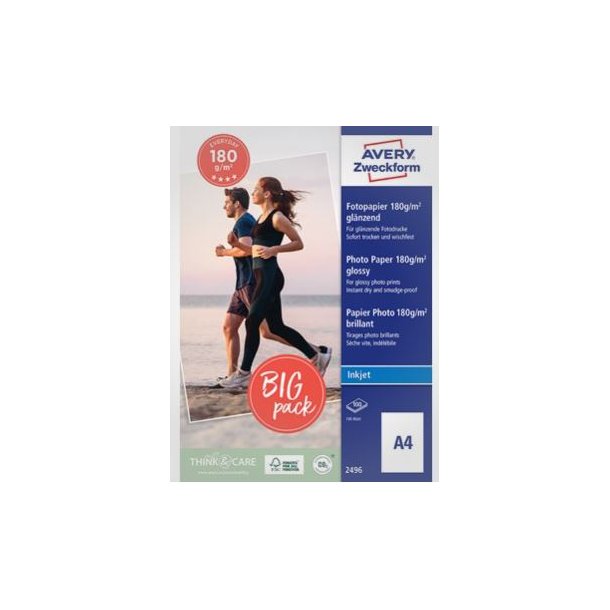 Avery Fotopapir A4 180 g/m2 - 100 ark glossy