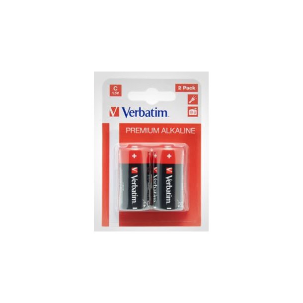 Batteri Verbatim Alkaline 1,5V LR14/C (2 stk.)