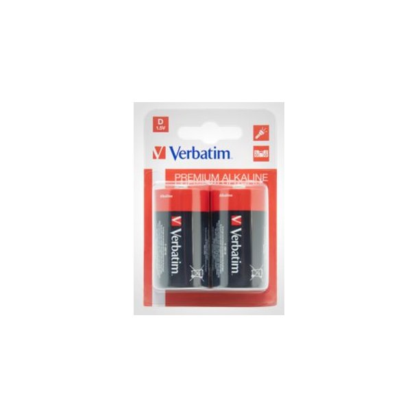 Batteri Verbatim Alkaline 1,5V LR20/D (2 stk.)