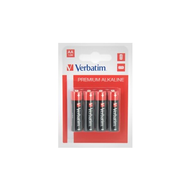 Batteri Verbatim Alkaline AA/LR03 1,5V (4 stk.)