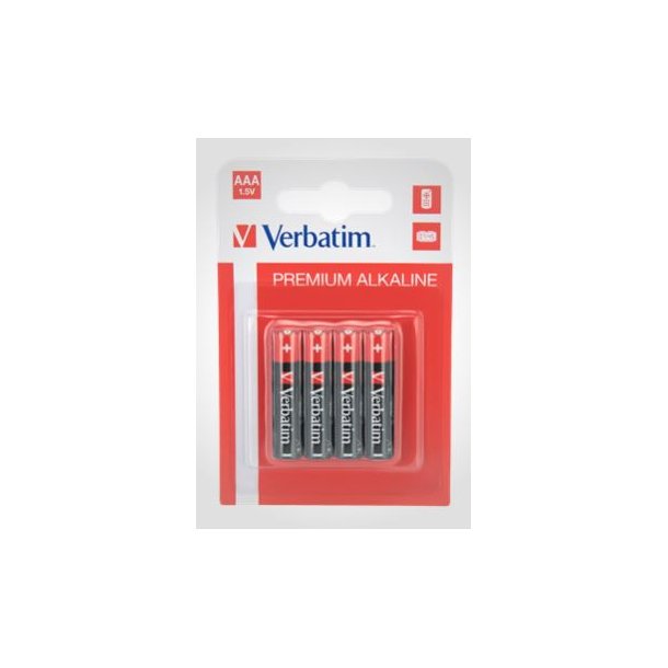 Batteri Verbatim Alkaline AAA/LR03 1,5V (4 stk.)