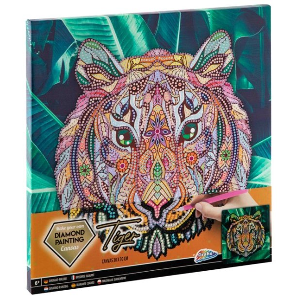 Diamond art p lrred - Tiger 30 x 30 cm