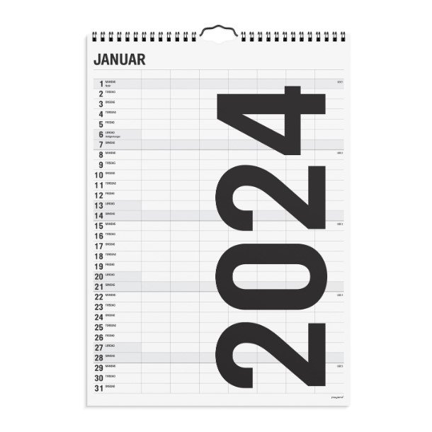 Mayland Familiekalender Black and white 7 kol. 2024