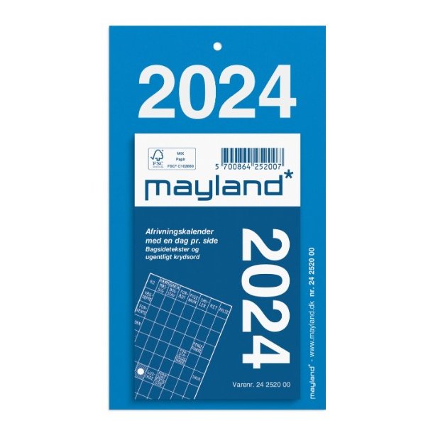 Mayland Afrivningskalender m/bagsidetekst 2024