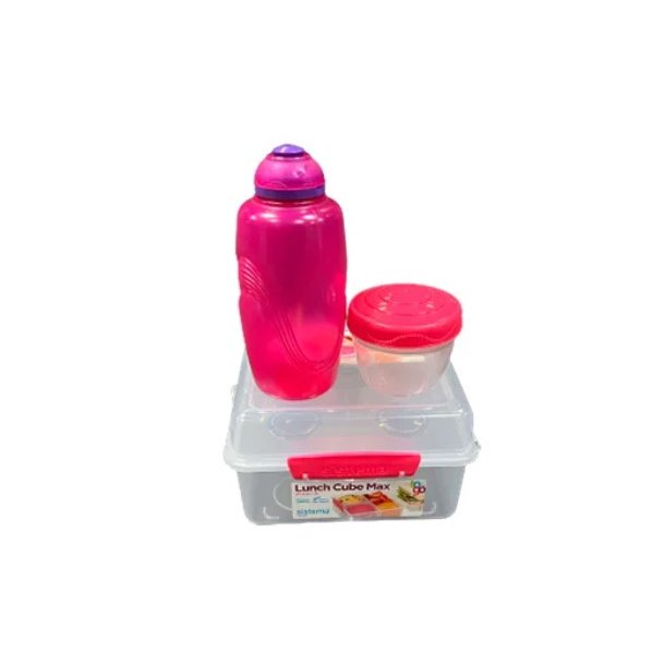 Sistema madkasse Lunch Cube Max 2 L st med Drikkedunk Pink