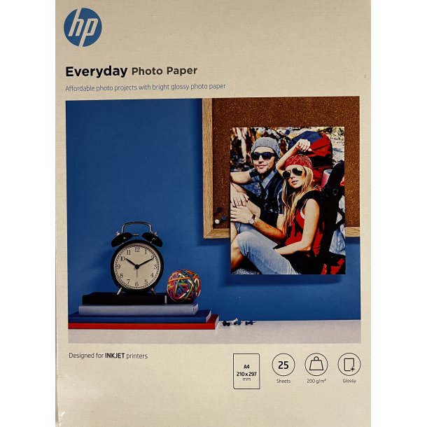 HP A4 Fotopapir glossy 200 g/m2  25 ark